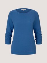 Strukturiertes Sweatshirt mit Bio-Baumwolle - Frauen - mid blue Strukturiertes Sweatshirt mit Bio-Baumwolle - Frauen - mid blue - 7 - TOM TAILOR Denim