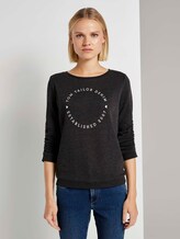 Print-Sweatshirt mit 3/4-Arm - Frauen - Shale Grey Melange Print-Sweatshirt mit 3/4-Arm - Frauen - Shale Grey Melange - 1 - TOM TAILOR Denim