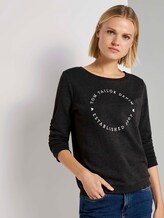 Print-Sweatshirt mit 3/4-Arm - Frauen - Shale Grey Melange Print-Sweatshirt mit 3/4-Arm - Frauen - Shale Grey Melange - 5 - TOM TAILOR Denim