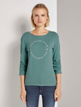 Print-Sweatshirt mit 3/4-Arm - Frauen - Mineral Stone Blue Print-Sweatshirt mit 3/4-Arm - Frauen - Mineral Stone Blue - 1 - TOM TAILOR Denim