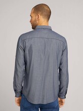 Gemustertes Hemd mit Brusttasche - Männer - navy white structure Gemustertes Hemd mit Brusttasche - Männer - navy white structure - 2 - TOM TAILOR