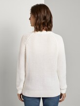 Basic Pullover mit Raglan-Ärmeln - Frauen - Off White Basic Pullover mit Raglan-Ärmeln - Frauen - Off White - 2 - TOM TAILOR Denim