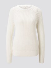 Basic Pullover mit Raglan-Ärmeln - Frauen - Off White Basic Pullover mit Raglan-Ärmeln - Frauen - Off White - 7 - TOM TAILOR Denim