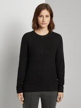Basic Pullover mit Raglan-Ärmeln - Frauen - Deep Black Basic Pullover mit Raglan-Ärmeln - Frauen - Deep Black - 1 - TOM TAILOR Denim