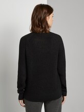 Basic Pullover mit Raglan-Ärmeln - Frauen - Deep Black Basic Pullover mit Raglan-Ärmeln - Frauen - Deep Black - 2 - TOM TAILOR Denim