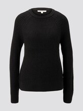 Basic Pullover mit Raglan-Ärmeln - Frauen - Deep Black Basic Pullover mit Raglan-Ärmeln - Frauen - Deep Black - 7 - TOM TAILOR Denim