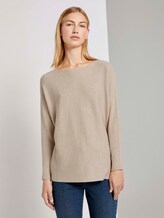 Pullover mit Fledermausärmeln - Frauen - cozy beige melange Pullover mit Fledermausärmeln - Frauen - cozy beige melange - 1 - TOM TAILOR Denim