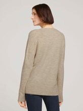 Pullover mit V-Ausschnitt - Frauen - cozy beige melange Pullover mit V-Ausschnitt - Frauen - cozy beige melange - 2 - TOM TAILOR Denim