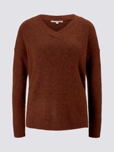 Pullover mit V-Ausschnitt - Frauen - rust orange melange Pullover mit V-Ausschnitt - Frauen - rust orange melange - 7 - TOM TAILOR Denim