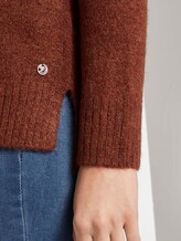 Pullover mit V-Ausschnitt - Frauen - rust orange melange Pullover mit V-Ausschnitt - Frauen - rust orange melange - 9 - TOM TAILOR Denim