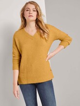 Pullover mit V-Ausschnitt - Frauen - indian spice yellow melange Pullover mit V-Ausschnitt - Frauen - indian spice yellow melange - 5 - TOM TAILOR Denim