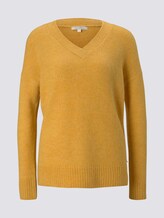 Pullover mit V-Ausschnitt - Frauen - indian spice yellow melange Pullover mit V-Ausschnitt - Frauen - indian spice yellow melange - 7 - TOM TAILOR Denim