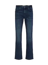 TOM TAILOR Herren Marvin Straight Jeans mit Taschendetails, blau, Logo Print, Gr. 29/32