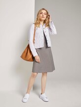 Kariertes Jersey-Kleid in A-Linie - Frauen - camel small check Kariertes Jersey-Kleid in A-Linie - Frauen - camel small check - 3 - TOM TAILOR