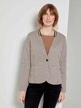 Karierter Jersey-Blazer - Frauen - camel small check Karierter Jersey-Blazer - Frauen - camel small check - 1 - TOM TAILOR