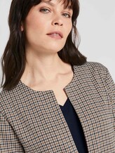 Kragenloser Longblazer im Karomuster - Frauen - camel small check Kragenloser Longblazer im Karomuster - Frauen - camel small check - 10 - TOM TAILOR