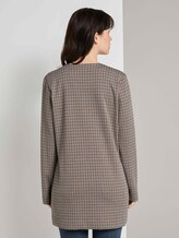 Kragenloser Longblazer im Karomuster - Frauen - camel small check Kragenloser Longblazer im Karomuster - Frauen - camel small check - 2 - TOM TAILOR