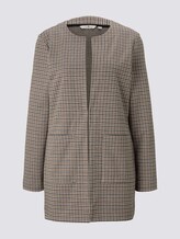 Kragenloser Longblazer im Karomuster - Frauen - camel small check Kragenloser Longblazer im Karomuster - Frauen - camel small check - 7 - TOM TAILOR