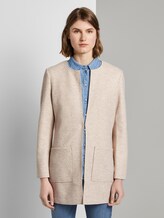Weicher Longblazer ohne Kragen - Frauen - desert sand melange Weicher Longblazer ohne Kragen - Frauen - desert sand melange - 1 - TOM TAILOR