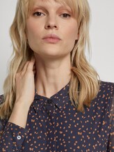 Gemustertes Midi-Blusenkleid - Frauen - navy orange dot design Gemustertes Midi-Blusenkleid - Frauen - navy orange dot design - 10 - Mine to five