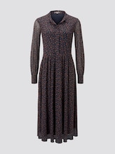 Gemustertes Midi-Blusenkleid - Frauen - navy orange dot design Gemustertes Midi-Blusenkleid - Frauen - navy orange dot design - 7 - Mine to five