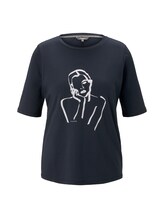 TOM TAILOR MINE TO FIVE Damen T-Shirt mit Motivprint, blau, Gr.XS