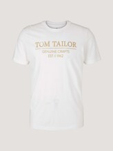 T-Shirt mit Bio-Baumwolle - Männer - Off White T-Shirt mit Bio-Baumwolle - Männer - Off White - 7 - TOM TAILOR