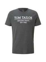 TOM TAILOR Herren T-Shirt mit Logo-Print, grau, Gr.XXXL