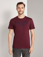 T-Shirt mit Bio-Baumwolle - Männer - Dusty Wildberry Red T-Shirt mit Bio-Baumwolle - Männer - Dusty Wildberry Red - 1 - TOM TAILOR