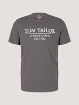 T-Shirt with a logo print - Men - Quiet Mid Grey T-Shirt with a logo print - Men - Quiet Mid Grey - 7 - TOM TAILOR