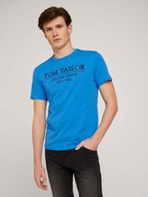 T-Shirt mit Bio-Baumwolle - Männer - diva blue white melange T-Shirt mit Bio-Baumwolle - Männer - diva blue white melange - 1 - TOM TAILOR