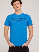 T-Shirt mit Bio-Baumwolle - Männer - diva blue white melange T-Shirt mit Bio-Baumwolle - Männer - diva blue white melange - 5 - TOM TAILOR