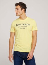 T-Shirt mit Bio-Baumwolle - Männer - pale yellow white melange T-Shirt mit Bio-Baumwolle - Männer - pale yellow white melange - 1 - TOM TAILOR