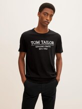 T-Shirt mit Bio-Baumwolle - Männer - Black T-Shirt mit Bio-Baumwolle - Männer - Black - 1 - TOM TAILOR