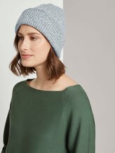 Ribbed beanie - Women - mineral stone blue melange Ribbed beanie - Women - mineral stone blue melange - 5 - TOM TAILOR Denim