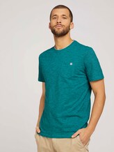 Fein gestreiftes T-Shirt mit Brusttasche - Männer - dark blue aqua fine stripe Fein gestreiftes T-Shirt mit Brusttasche - Männer - dark blue aqua fine stripe - 1 - TOM TAILOR