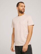 Fein gestreiftes T-Shirt mit Brusttasche - Männer - sandy beige fine stripe Fein gestreiftes T-Shirt mit Brusttasche - Männer - sandy beige fine stripe - 1 - TOM TAILOR
