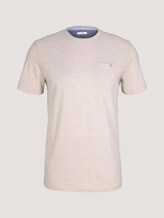 Fein gestreiftes T-Shirt mit Brusttasche - Männer - sandy beige fine stripe Fein gestreiftes T-Shirt mit Brusttasche - Männer - sandy beige fine stripe - 7 - TOM TAILOR