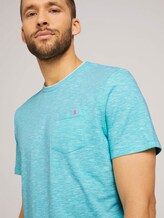 Fein gestreiftes T-Shirt mit Brusttasche - Männer - dusty aqua white fine stripe Fein gestreiftes T-Shirt mit Brusttasche - Männer - dusty aqua white fine stripe - 9 - TOM TAILOR