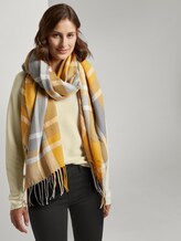 Wide scarf in a checked pattern - Women - yellow grey check Wide scarf in a checked pattern - Women - yellow grey check - 5 - TOM TAILOR Denim