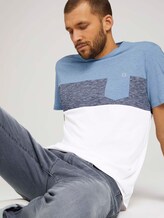 T-Shirt mit Blockstreifen und Brusttasche - Männer - Yonder Blue T-Shirt mit Blockstreifen und Brusttasche - Männer - Yonder Blue - 5 - TOM TAILOR
