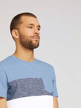 T-Shirt mit Blockstreifen und Brusttasche - Männer - Yonder Blue T-Shirt mit Blockstreifen und Brusttasche - Männer - Yonder Blue - 9 - TOM TAILOR
