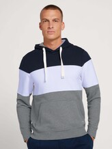 Hoodie mit Colorblock-Streifen - Männer - Middle Grey Mélange Hoodie mit Colorblock-Streifen - Männer - Middle Grey Mélange - 1 - TOM TAILOR