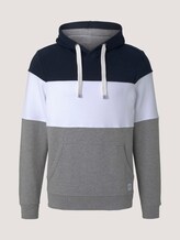 Hoodie mit Colorblock-Streifen - Männer - Middle Grey Mélange Hoodie mit Colorblock-Streifen - Männer - Middle Grey Mélange - 7 - TOM TAILOR