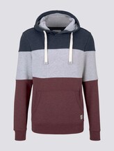 Hoodie mit Colorblock-Streifen - Männer - Dusty Wildberry Red Hoodie mit Colorblock-Streifen - Männer - Dusty Wildberry Red - 7 - TOM TAILOR
