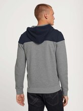 Sweatjacke mit Kapuze im Colorblocking - Männer - Middle Grey Mélange Sweatjacke mit Kapuze im Colorblocking - Männer - Middle Grey Mélange - 2 - TOM TAILOR