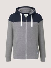 Sweatjacke mit Kapuze im Colorblocking - Männer - Middle Grey Mélange Sweatjacke mit Kapuze im Colorblocking - Männer - Middle Grey Mélange - 7 - TOM TAILOR