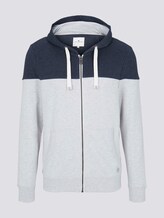Sweatjacke mit Kapuze im Colorblocking - Männer - Light Stone Grey Melange Sweatjacke mit Kapuze im Colorblocking - Männer - Light Stone Grey Melange - 7 - TOM TAILOR