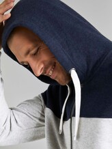 Sweatjacke mit Kapuze im Colorblocking - Männer - Light Stone Grey Melange Sweatjacke mit Kapuze im Colorblocking - Männer - Light Stone Grey Melange - 9 - TOM TAILOR