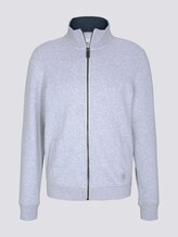 Sweatjacke mit Stehkragen - Männer - Light Stone Grey Melange Sweatjacke mit Stehkragen - Männer - Light Stone Grey Melange - 7 - TOM TAILOR
